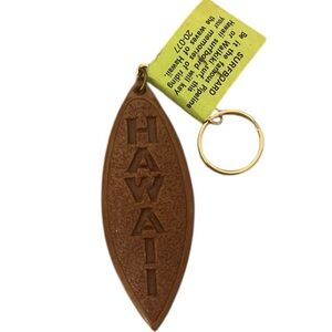 Vintage Coco Joes Hawaii Surfboard Keychain Hapa-Wood Made in Hawaii Collectible